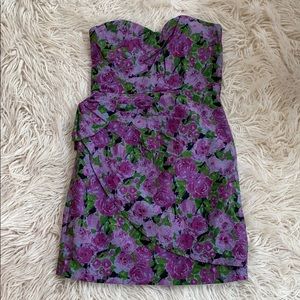 Floral strapless dress